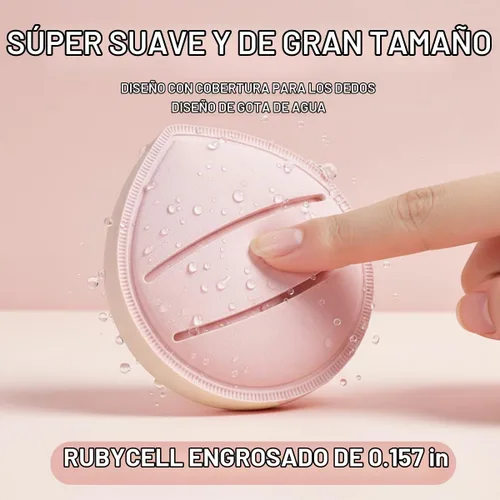 Vista 5 de Juego de brochas de maquillaje profesional, base esponjosa grande y pinceles de rubor con esponja para soplo de polvo