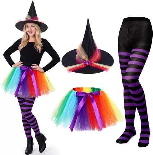 Vista 10 de SATINIOR Disfraz de bruja de Halloween para mujer 2026, negro y verde