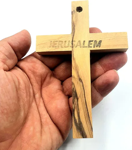 Vista 8 de Zuluf Cruz de paloma de madera de olivo de 4.7" colgante en la pared, Espíritu Santo, regalo religioso cristiano, decoración Tierra Santa CRS021