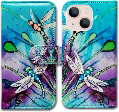 Vista 10 de Bcov Funda para iPhone 14 Plus, diseño de pájaro negro y verde con tapa para teléfono, con ranura para tarjetas, soporte para iPhone 14 Plus