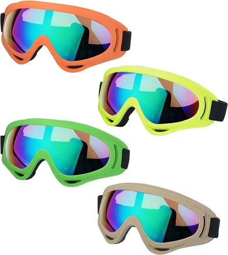 Vista 10 de LJDJ Ski Goggles, Pack of 4 Snow Snowboard Goggles, Motorcycle Goggles UV Protection Anti-fog for Men Women Kids