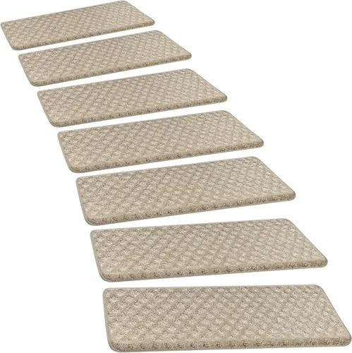 Vista 13 de PURE ERA Bullnose - Juego de peldaños de alfombra para escaleras sin cinta, antideslizantes, protectores de escaleras para interiores, alfombras
