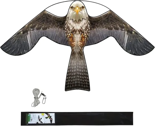 Vista 12 de Cometa de Halcón para Aves, Cometa Voladora para Protección de Cultivos Espantapájaros, Cometas Voladoras Sin Mástil - Estilo E