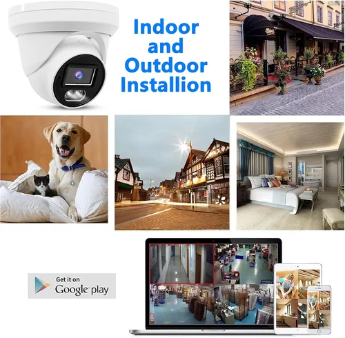 Vista 5 de Cámara de torreta IP PoE 4K 8MP al aire libre 24/7 versión nocturna a todo color 0.110 in 105° gran angular, H.265, IP67, compatible con Uniview