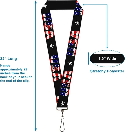 Vista 3 de Buckle-Down Cordón-1.0 "-USA W/Star Black/US Banderas