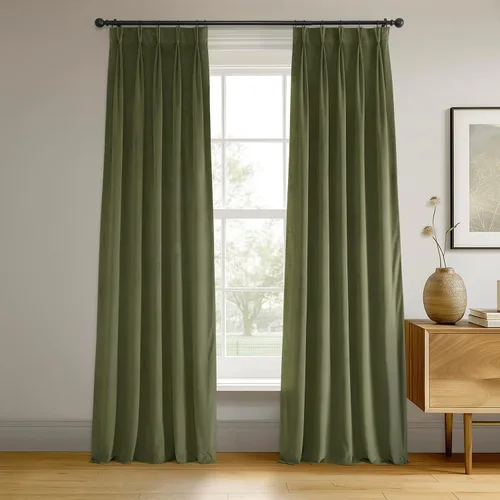 Vista 14 de HPD Half Price Drapes Cortinas Opacas de Terciopelo - 84 Pulgadas de Largo 1 Panel Cortina Opaca Signature Plisada para Sala de Estar y Dormitorio