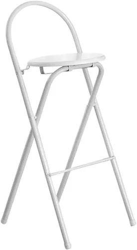 Vista 8 de Taburetes de bar plegables, silla de bar de 29 pulgadas, taburete alto con alfombrilla de madera, silla de pub de metal, silla de bar para bar
