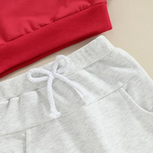 Vista 6 de YINGISFITM Conjunto de sudadera con estampado para bebé y niña, sudadera larga para otoño e invierno