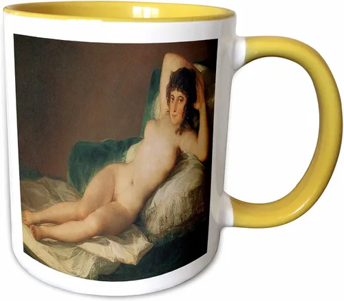 Vista 7 de 3dRose The Naked Maja by Francisco Goya - Taza de 11 onzas, color negro