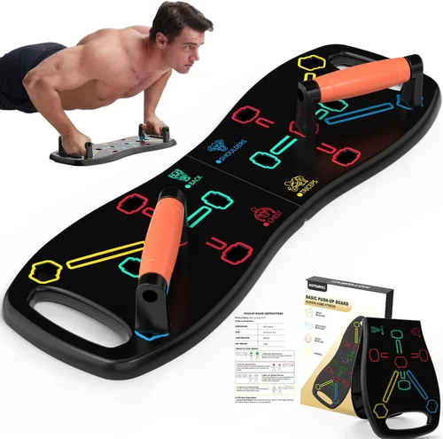 Vista 12 de HOTWAVE Push Up Board, Portable Pushup Board for Men, Foldable Push Up Bar Multifunctional Pushup Handles for Floor, Strength Training Equipment