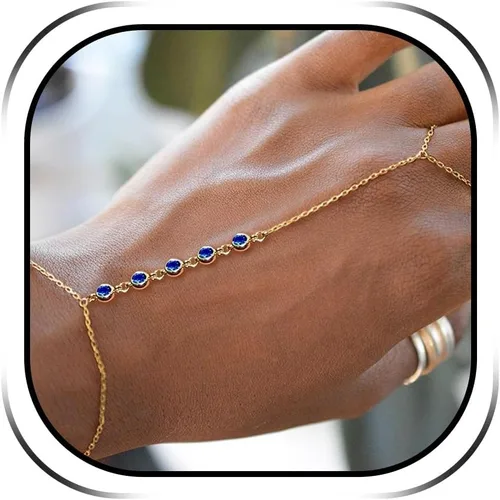 Vista 25 de Long tiantian Pulsera de cadena de mano, pulseras de oro para mujer, pulseras de cadena de eslabones de moda, anillo de dedo, pulsera de esclavos