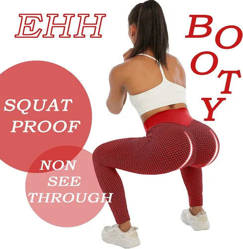 Vista 5 de EHH - Leggings de levantamiento de glúteos con textura de compresión para mujer