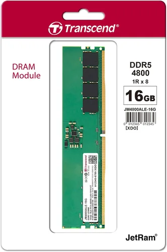 Vista 2 de Transcend Memoria RAM DDR5 de 16 GB, 4800 MHz UDIMM, compatible con Intel y AMD Ryzen, módulo de memoria de computadora de escritorio, ECC PC5-38400