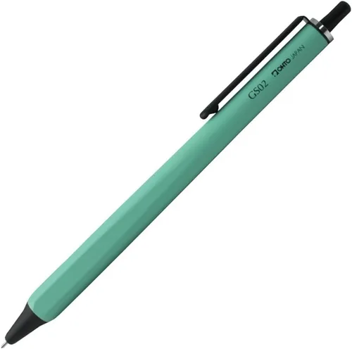 Vista 8 de Bolígrafo de gel OHTO GS02, punta retráctil de aguja de 0.5mm de punta fina, cañón negro, tinta de gel negra de secado ultrarrápido, cuerpo híbrido