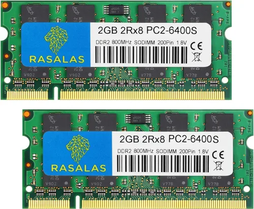 Vista 8 de Rasalas DDR2 4 GB Kit (2 x 2 GB) PC2-5300 667MHz RAM - PC2-5300U Udimm 2RX8 1.8V CL5 240 pines no ECC memoria de computadora de escritorio sin búfer
