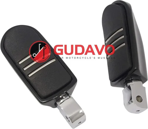 Vista 5 de Motocicleta cromo aluminio pie clavijas delantero pedal conductor clavijas con soportes para HONDA VF750 MAGNA 1996-2004 (G3I negro)