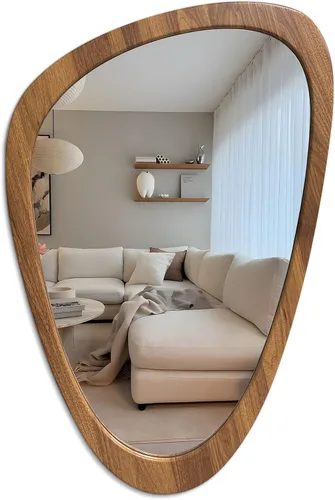 Vista 9 de Espejo de pared asimétrico irregular, decoración decorativa abstracta de mediados de siglo para entrada, dormitorio, tocador, sala de estar, colgar
