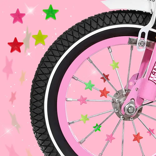 Vista 4 de Cesta de bicicleta para manillar para niñas con collar de unicornio, campana, serpentinas, cuentas de rueda, lentes de sol, calcomanías, juego