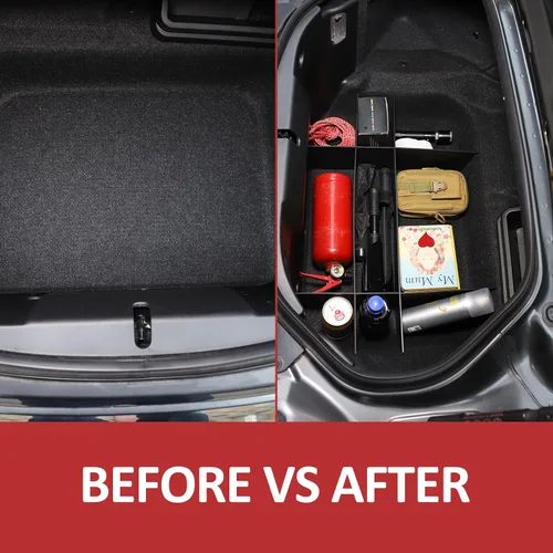 Vista 2 de Divisor de caja de almacenamiento de carga para maletero de automóvil para Mazda MX-5 ND 2015-2023 Divisores de maletero ABS Negro Divisores