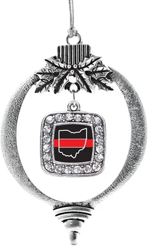 Vista 116 de Inspired Silver - Nana púrpura - Adorno de Navidad plateado - Adorno cuadrado para árbol de Navidad con circonita cúbica - Decoración colgante