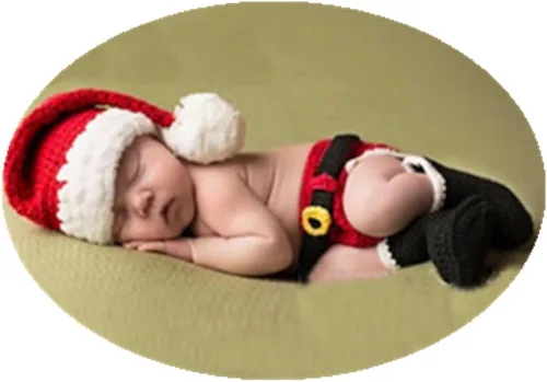 Vista 2 de Coberllus - Accesorios para fotos para bebé recién nacido diseño de Navidad y niña para sesión fotográfica de punto de ganchillo pantalones cortos