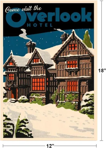 Vista 3 de Visite el Hotel Overlook Famoso Cartel de Arte de Pared Vintage de Película de Terror de Viaje Escénico Impresión en Poster 12x18 Pulgadas