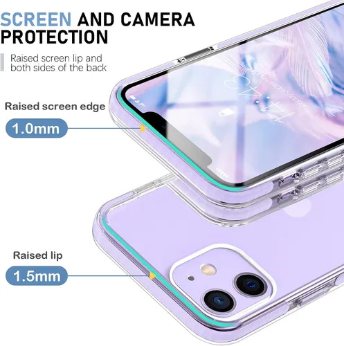 Vista 2 de MATEPROX Carcasa para iPhone 12 Pro e iPhone 12, transparente y delgada, a prueba de golpes y caídas, transparencia de cristal
