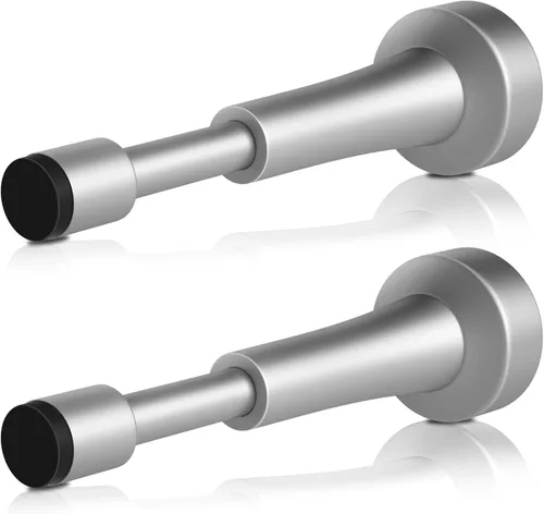 Vista 25 de Topes de puerta mate negros para pared - Tope de puerta de resorte de 4.33 pulgadas para la parte inferior de la puerta, tope de puerta de aluminio
