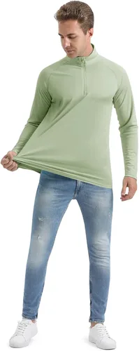 Vista 7 de CRYSULLY Camisas de pesca para hombre con protección solar UPF 50+ de manga larga y cremallera de 14