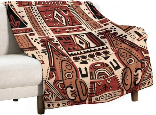 Vista 46 de Mantas de franela con patrón artístico rojo, beige, marrón oscuro, manta de franela de pintura al óleo abstracta de 30 x 40 pulgadas para sofá, cama