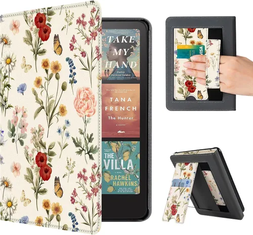 Vista 22 de CoBak Funda con soporte para Kindle Paperwhite - Funda de piel sintética duradera con función de apagado y encendido automático, ranura