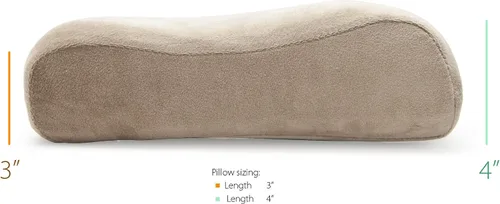 Vista 4 de PCP Almohada cervical de espuma viscoelástica tamaño viaje con funda extraíble, color beige