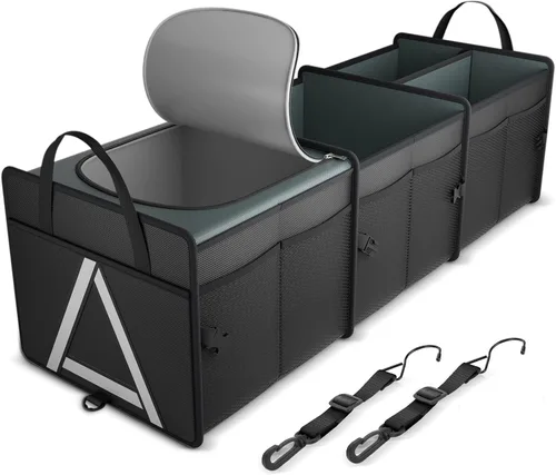 Vista 9 de K KNODEL - Organizador de maletero con enfriador para automóvil y SUV, mediano, color negro Collapsible Car Organization, Car Organizers and