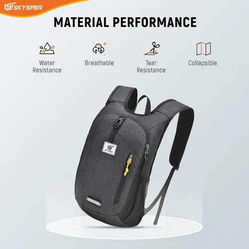 Vista 5 de SKYSPER Mochila de senderismo pequeña plegable de 10 litros, plegable, ligera, para senderismo, viaje, para mujeres y hombres