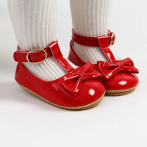 Vista 2 de Zapatos de vestir de uniforme de boda para bebé, suela antideslizante suave, mocasines para caminar, para recién nacidos, para recién nacidos