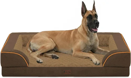 Vista 112 de Camas ortopédicas para perros grandes, cama de espuma viscoelástica impermeable para mascotas grandes con lados 89x56 cm, sofá para perros grandes