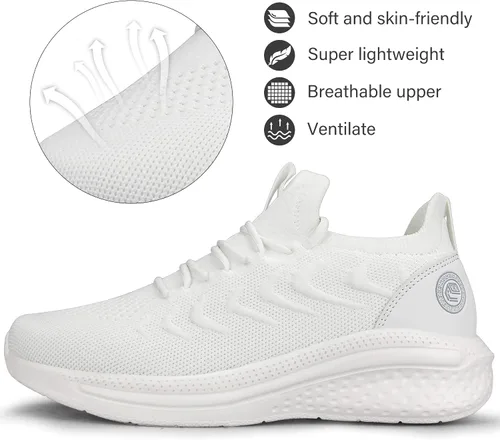 Vista 2 de Pujcs - Zapatillas deportivas antideslizantes para mujer, tenis ligeros y transpirables, zapatillas de correr para el gimnasio, malla para caminar