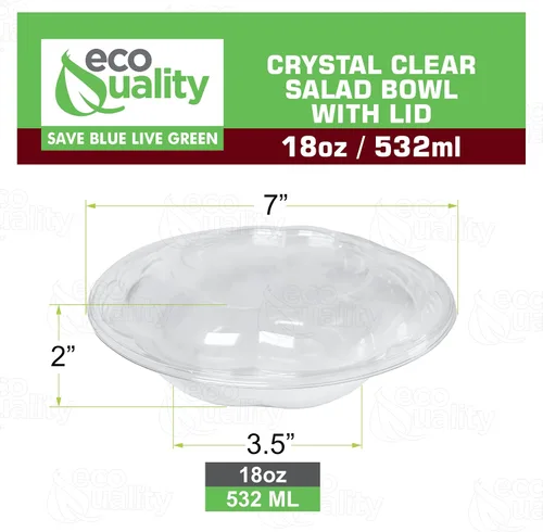 Vista 3 de Ensaladeras desechables transparentes de 18 onzas con tapas, recipientes de plástico transparente desechables para ensaladas para el almuerzo