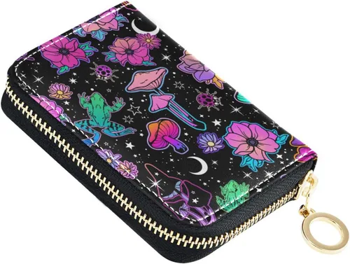 Vista 11 de Tarjetero de Tarjetas de Crédito RFID de Cuero con Cremallera Cartera para Mujeres y Niñas, Color #01, Talla única, Classic