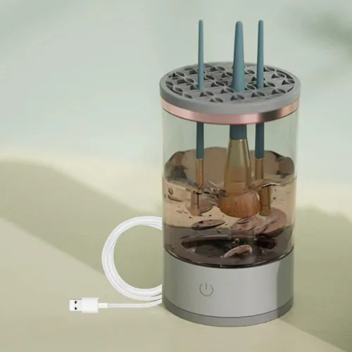 Vista 6 de Limpiador de brochas de maquillaje - Máquina eléctrica de limpieza de brochas de maquillaje, herramienta automática de limpieza y secado de brochas