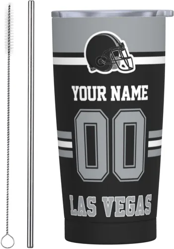 Vista 36 de Arizona - Vaso personalizado con nombre y número, vasos aislados personalizados con pajilla, taza de café de viaje de acero inoxidable