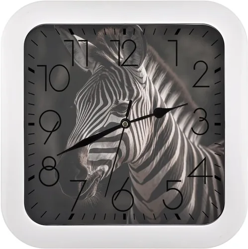 Vista 20 de 10" Square Modern Wall Clock,Animal Cockerel Print Kitchen Clocks Wall Battery Operated,Silent Non Ticking Unique Funny Cute Wall Clock for Living