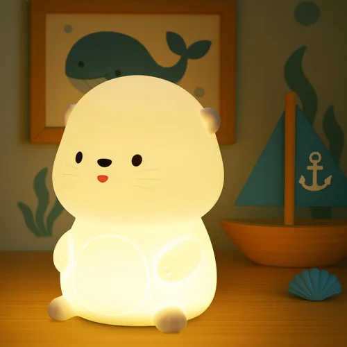 Vista 16 de Luz Nocturna de Axolotl, Linda Luz Nocturna para Niños, Lámpara Nocturna de Silicona para Guardería de Animales, Luz Nocturna LED Recargable