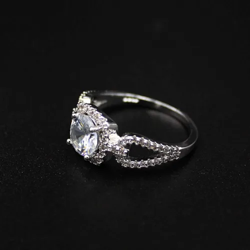 Vista 8 de Anillo de moda para mujer, anillos de boda, bonitos anillos de lujo para mujer, circonita cúbica, anillo cuadrado con incrustaciones de dedo