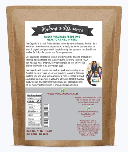 Vista 9 de Jiva Organics Bolsa entera de nuez moscada orgánica de 8 onzas, 100% natural y sin OMG