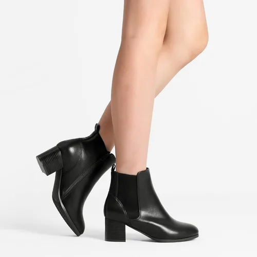 Vista 5 de DREAM PAIRS Botas elásticas Gore Chelsea para mujer, botines de tacón grueso