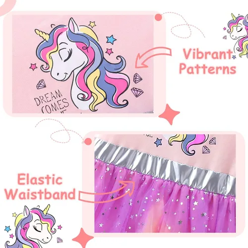 Vista 5 de VASCHY Lindo traje casual de manga larga para niñas de otoño y primavera, talla 3-10T