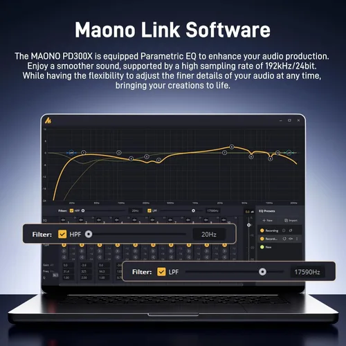 Vista 4 de MAONO Micrófono dinámico USB XLR para podcast: micrófono para juegos de computadora de PC con 192 kHz/24 bits para grabación de estudio y creación