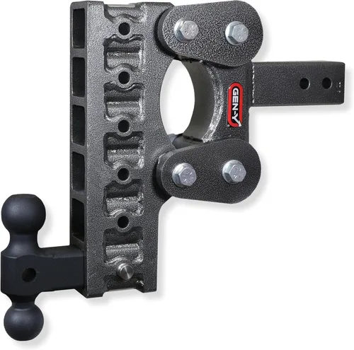 Vista 4 de GEN-Y Hitch Enganche de remolque resistente para receptor de 2.5 pulgadas, caída y elevación de 5 pulgadas con 4 posiciones ajustables, incluye