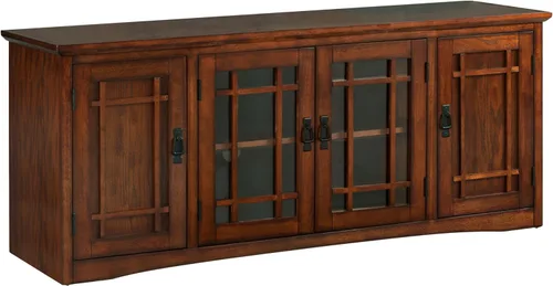 Vista 11 de Leick Home 87360 - Soporte de TV con almacenamiento cerrado para televisores de 65 pulgadas, color marrón cereza Westwood Cereza marrón/negro